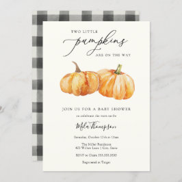 Invitación Dos pequeñas calabazas gemelas invitan a Baby Show