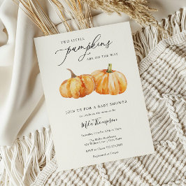 Invitación Dos pequeñas calabazas gemelas invitan a Baby Show