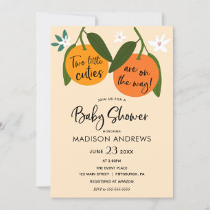 Invitación Dos pequeñas ciudades gemelas Baby Shower