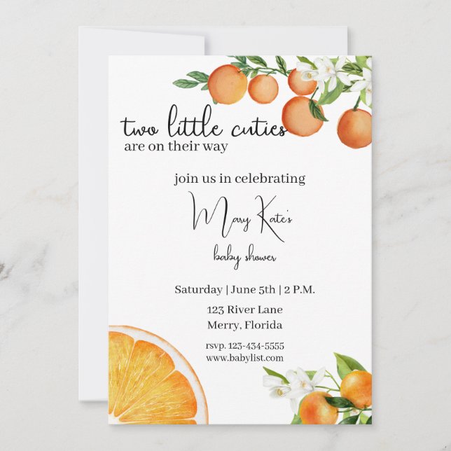 Invitación Dos pequeñas corbatas están en camino de la ducha  (Anverso)