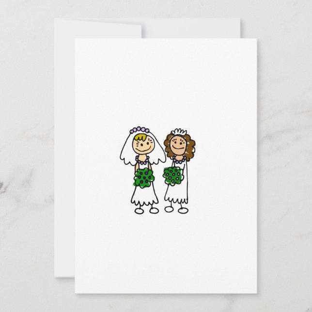 Invitación Dos pequeñas novias lindas (Anverso)