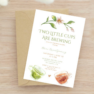 Invitación Dos Pequeñas Tazas Están Preparando Fiesta de Bebé