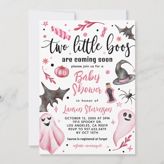 Invitación Dos pequeños abuelitos en Baby Shower (Anverso)