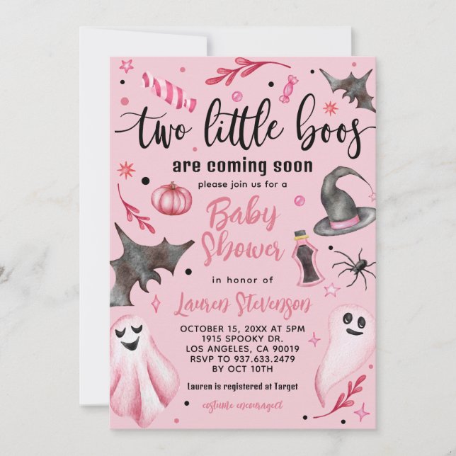 Invitación Dos pequeños abuelitos en Baby Shower (Anverso)