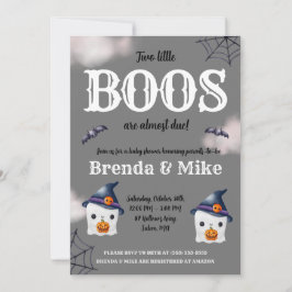 Invitación ¡Dos pequeños BOOS están casi vencidos! Baby Showe