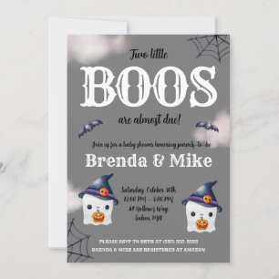 Invitación ¡Dos pequeños BOOS están casi vencidos! Baby Showe