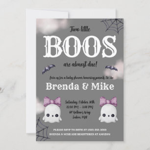 Invitación ¡Dos pequeños BOOS están casi vencidos! Baby Showe