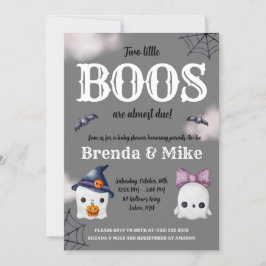Invitación ¡Dos pequeños BOOS están casi vencidos! Baby Showe