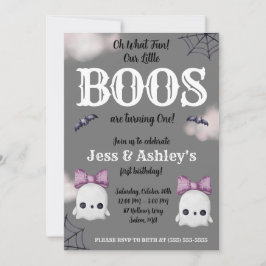 Invitación ¡Dos pequeños BOOS están llegando a la 1! Fantasma