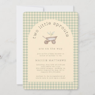 Invitación Dos pequeños brotes están en camino a Baby Shower