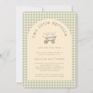 Invitación Dos pequeños brotes están en camino Baby Shower