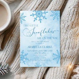 Invitación Dos pequeños copos de nieve en Baby Shower