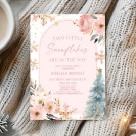 Invitación Dos pequeños copos de nieve en Baby Shower