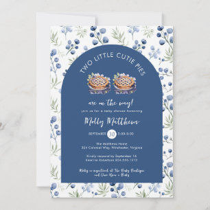 Invitación Dos pequeños Cutie Pies Blueberry Baby Shower