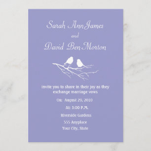 Invitación Dos pequeños flancos de pájaro Personalizado Boda 