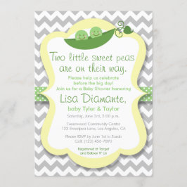 Invitación Dos pequeños gemelos de guisantes dulces invitan a