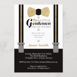 Invitación Dos pequeños hombres invitan a Baby Shower, falso