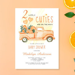 Invitación Dos pequeños Naranjas gemelos Baby Shower