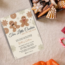 Invitación Dos pequeños Navidades de cookies gemelos en Baby