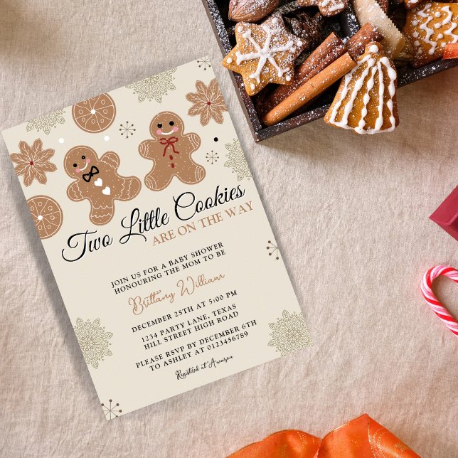 Invitación Dos pequeños Navidades de cookies gemelos en Baby  (Subido por el creador)