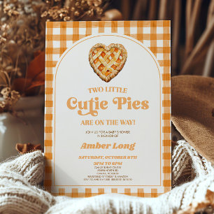 Invitación Dos pequeños polos retro gemelos Baby Shower