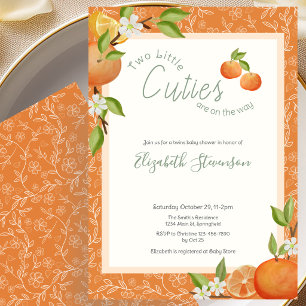 Invitación Dos Pequeños Ricurines En Camino Gemelos Shower De