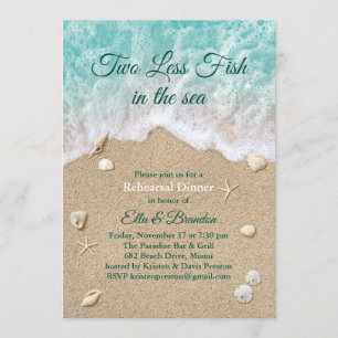 Invitación Dos pescados menos en la cena de ensayo del mar