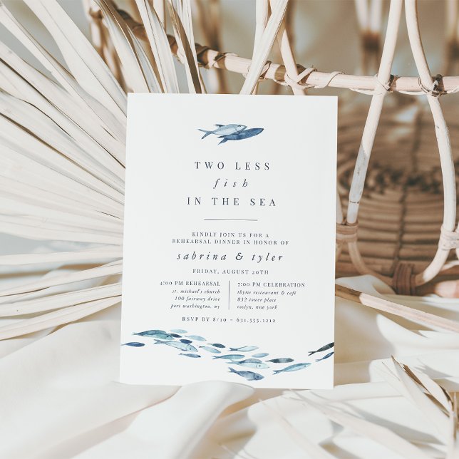 Invitación Dos pescados menos en la cena de ensayo en el mar (Subido por el creador)