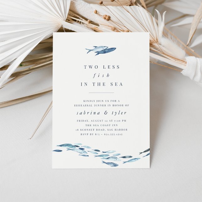 Invitación Dos pescados menos en la cena de ensayo en el mar (Subido por el creador)