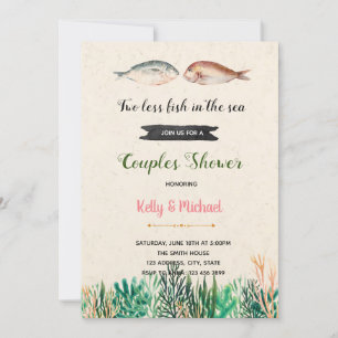 Invitación Dos pescados menos en la ducha de mar