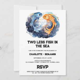 Invitación Dos Pescados Menos En La Fiesta De Compromiso De S