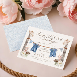 Invitación Dos pollos gemelos pequeños van camino a Baby Show