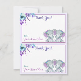 Invitación Dos por página Gracias Cards Elephant Twower