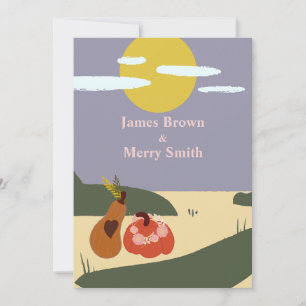 Invitación Dos Pumpkins Beach Sun Boda