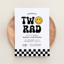 Dos Rad Checker Happy Face 2º cumpleaños