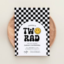 Dos Rad Checker Happy Face 2º cumpleaños