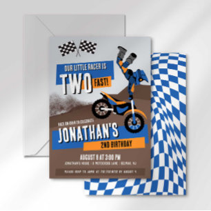 Invitación Dos Rápidas Bicicletas de Motocross Segundo Cumple