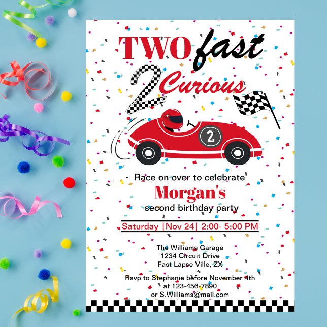 Invitación Dos rápidos 2Curiosos Coches Deportivos Rojos Segu (Subido por el creador)