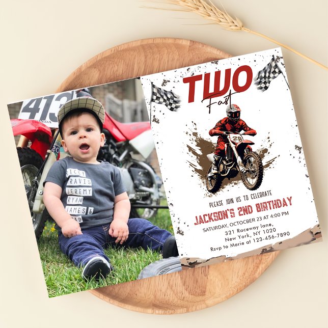 Invitación Dos rápidos Dirt Bike Adventure 2th Birthday Photo (Subido por el creador)