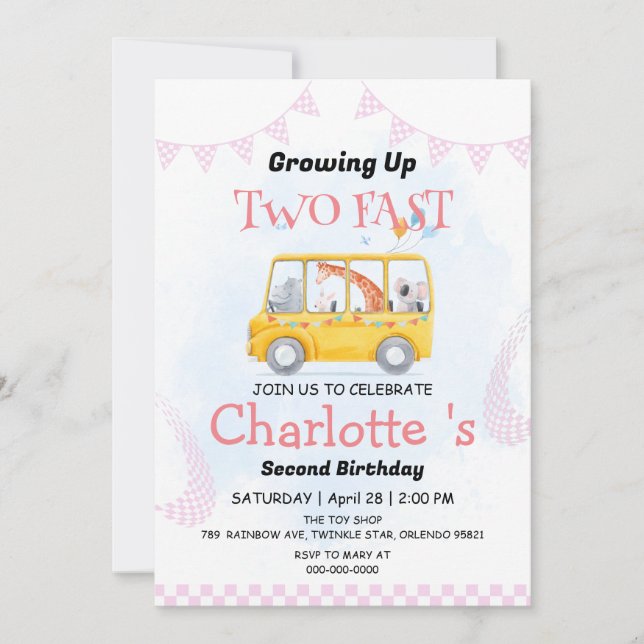 Invitación Dos rápidos Fiestas de la carrera de la selva silv (Anverso)