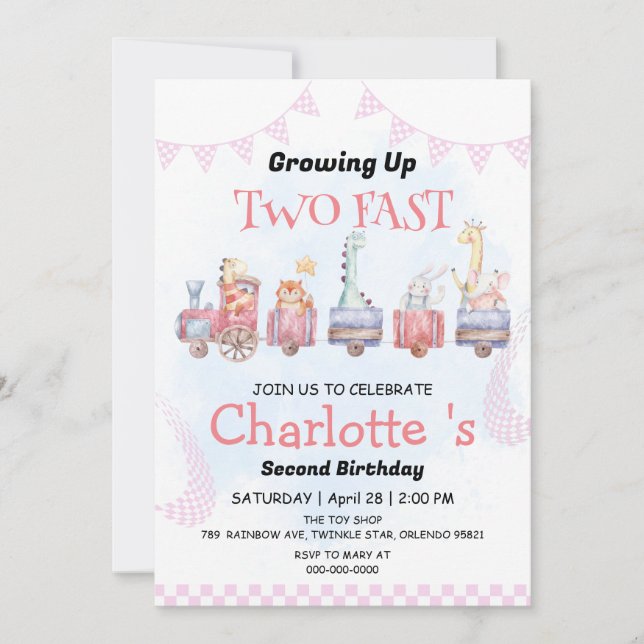 Invitación Dos rápidos Fiestas de la carrera de la selva silv (Anverso)