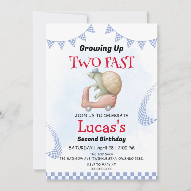 Invitación Dos rápidos Fiestas de la carrera de la selva silv (Anverso)