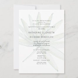 Invitación Dos recintos tropicales blancos ambos padres Boda