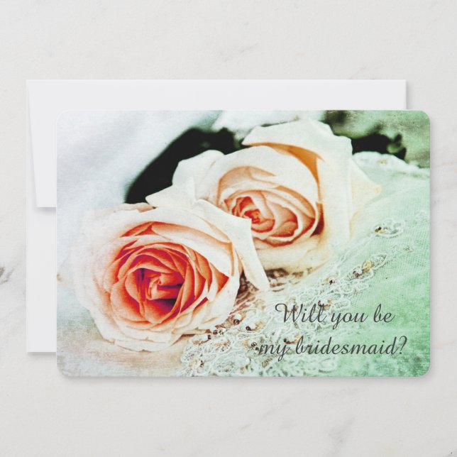 Invitación dos rosas - ¿Serás mi dama de honor? (Anverso)