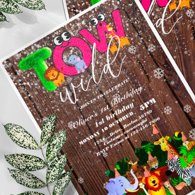 Invitación Dos salvajes Fiestas de animales Safari Fiestas de (Subido por el creador)