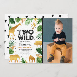 Invitación Dos salvajes Fiestas de animales Safari Fiestas de