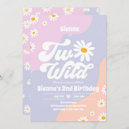 Invitación Dos salvajes Fiestas de cumpleaños Boho Floral Dai