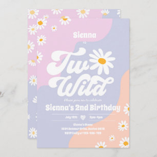 Invitación Dos salvajes Fiestas de cumpleaños Boho Floral Dai