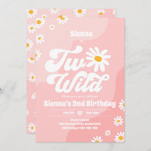 Invitación Dos salvajes Fiestas de cumpleaños Boho Floral Dai