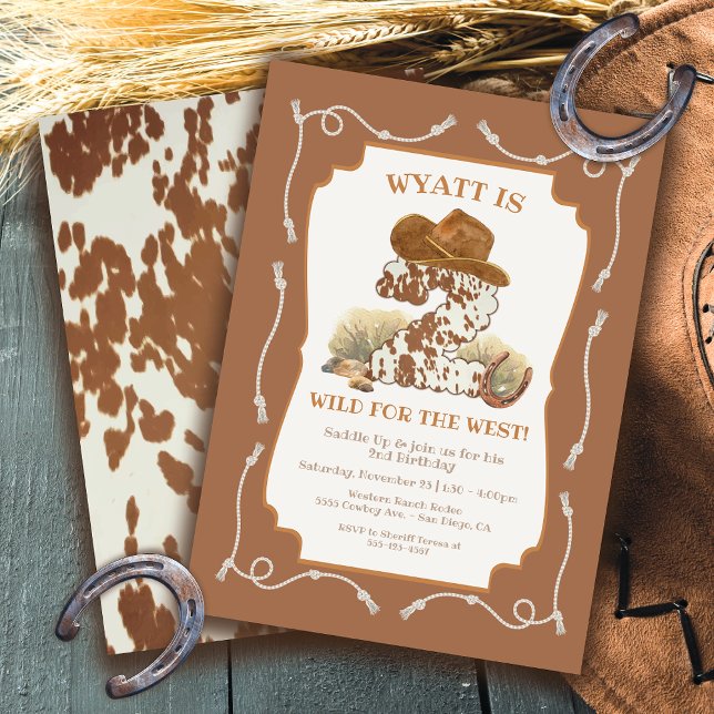 Invitación Dos salvajes fiestas de cumpleaños de Cowboy West (Subido por el creador)